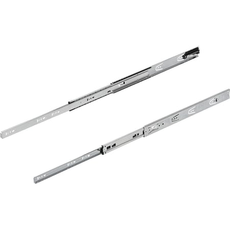 Telescopic Rail L=550 12,7X46, Full Extension S=550, Fp=40, Steel Zinc-Plated, Side Mount, 1 Pr